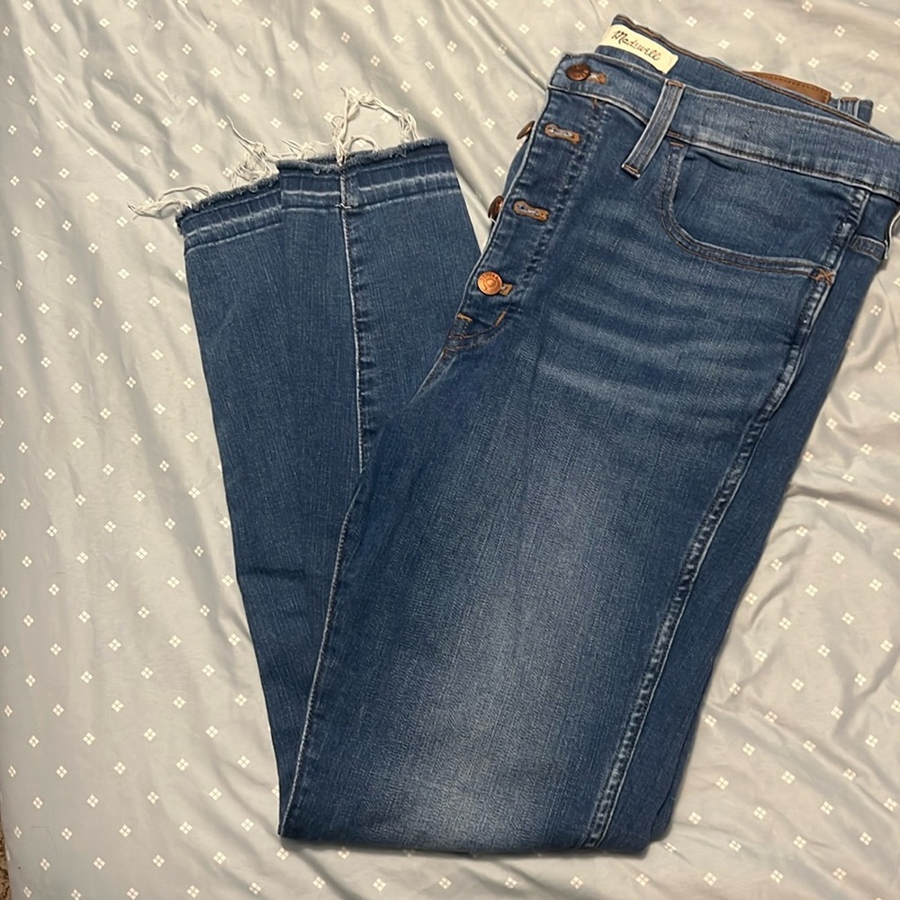 Madewell butterfly button 10” high rise skinny